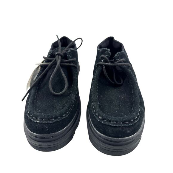 Zara Women’s Flat Split Real Suede Lace Up Loafers Shoes In Black Sz 36/6 US - Picture 7 of 14